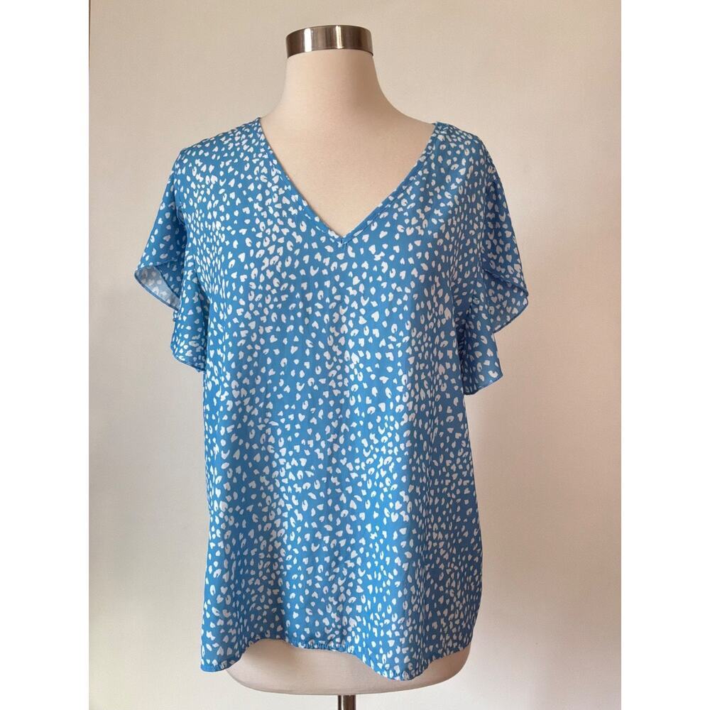 Shein Printed Top in Blue Size XL